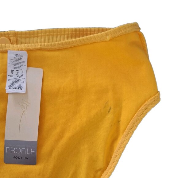 PROFILE MODERN BY GOTTEX YELLOW BIKINI BOTTOM SIZE 12 NWT - Picture 4 of 5
